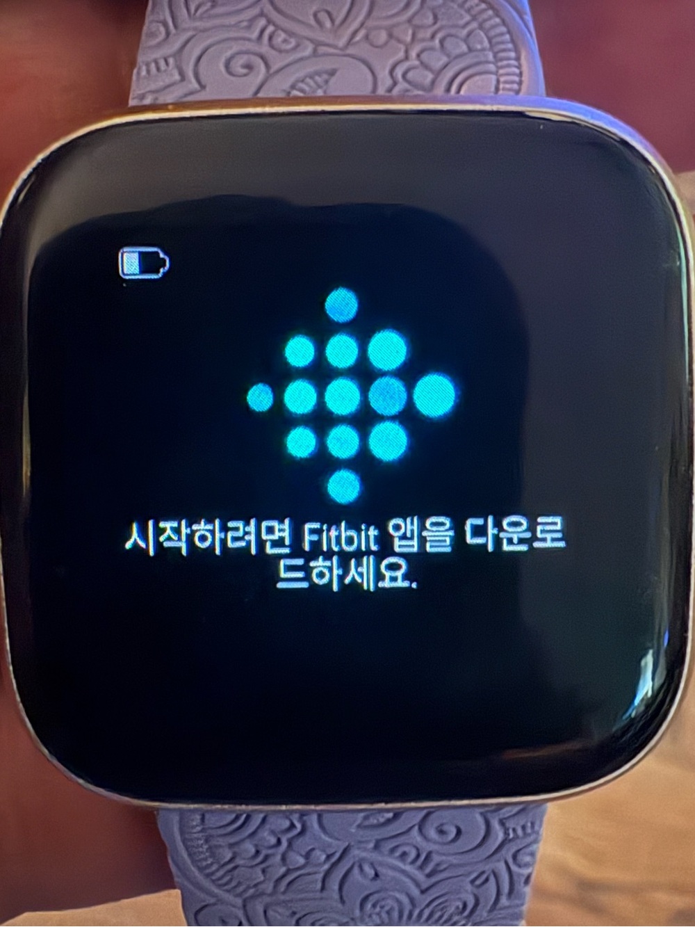 Fitbit Versa 2 FB507 Rose Copper Smartwatch Purple Band Tested Working